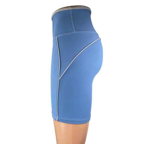 Wilo The Label Women's Blue Mid Rise Athletic Workout Running Biker Shorts Sz S - Picture 2 of 5